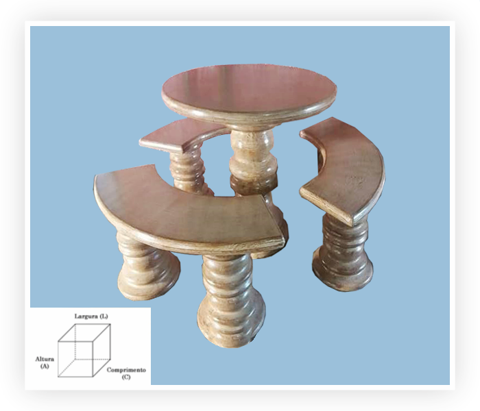 Imagem de Mesa Redonda C/ Banco Curvo