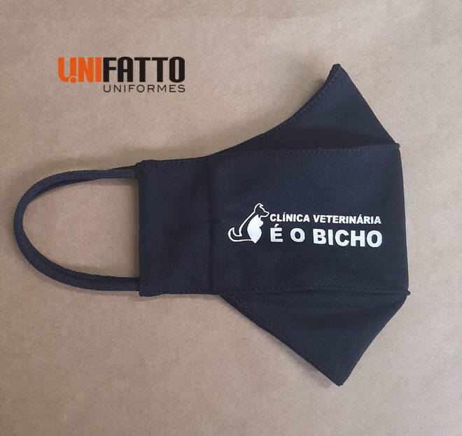Imagem de Máscaras em Malha PV dupla com logomarca em Silk - Clínica Veterinária É o Bicho