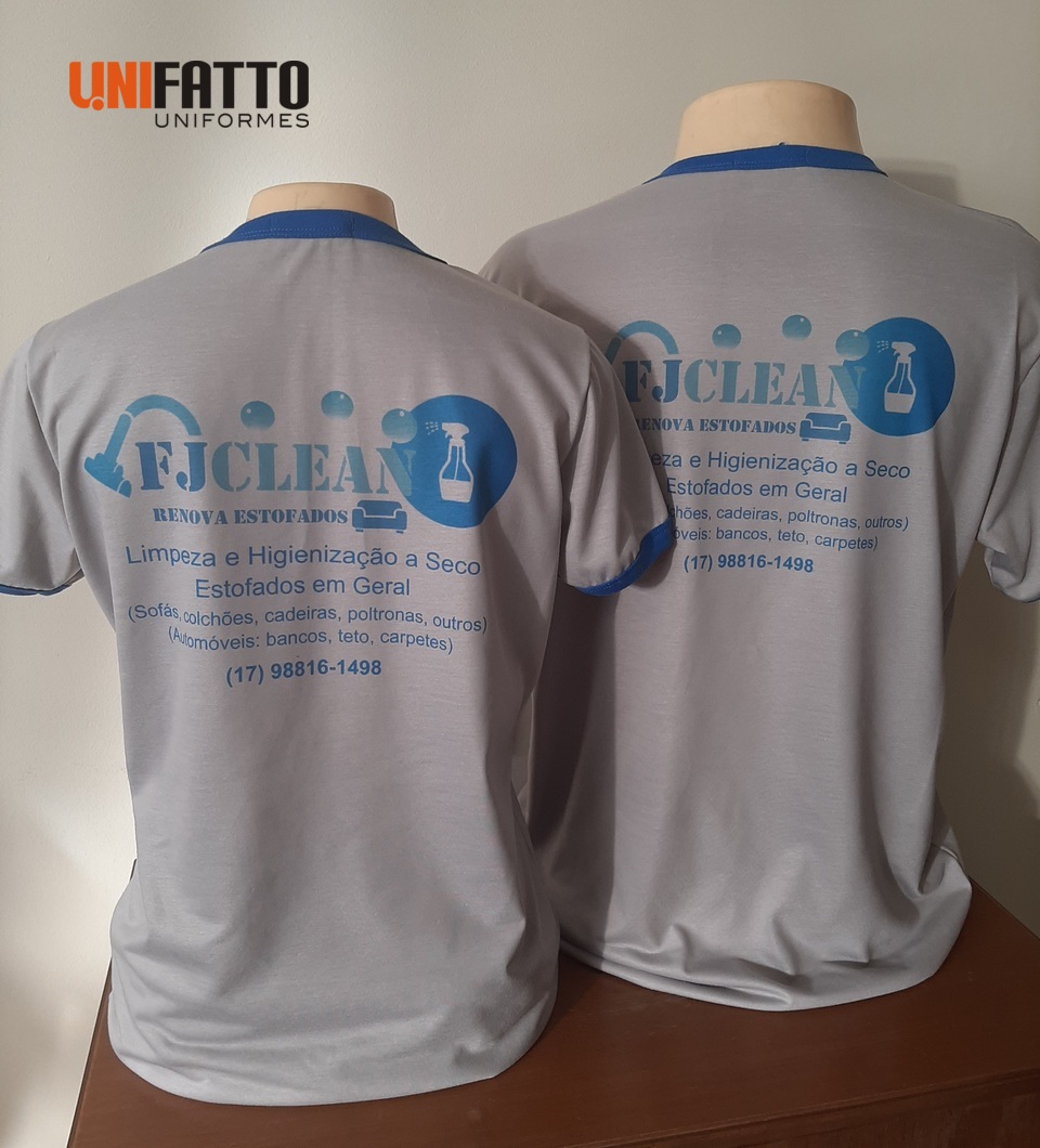Imagem de Camiseta em Malha Poliéster com logomarca em Sublimação - FJ Clean