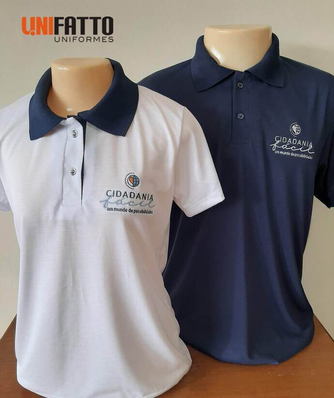 Imagem de Polo em Malha PV com logomarca em Bordado - Cidadania Fácil