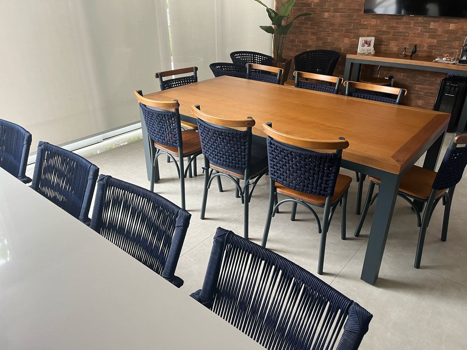 Imagem de Mesa Industrial 200x100cm com Cadeira Milano