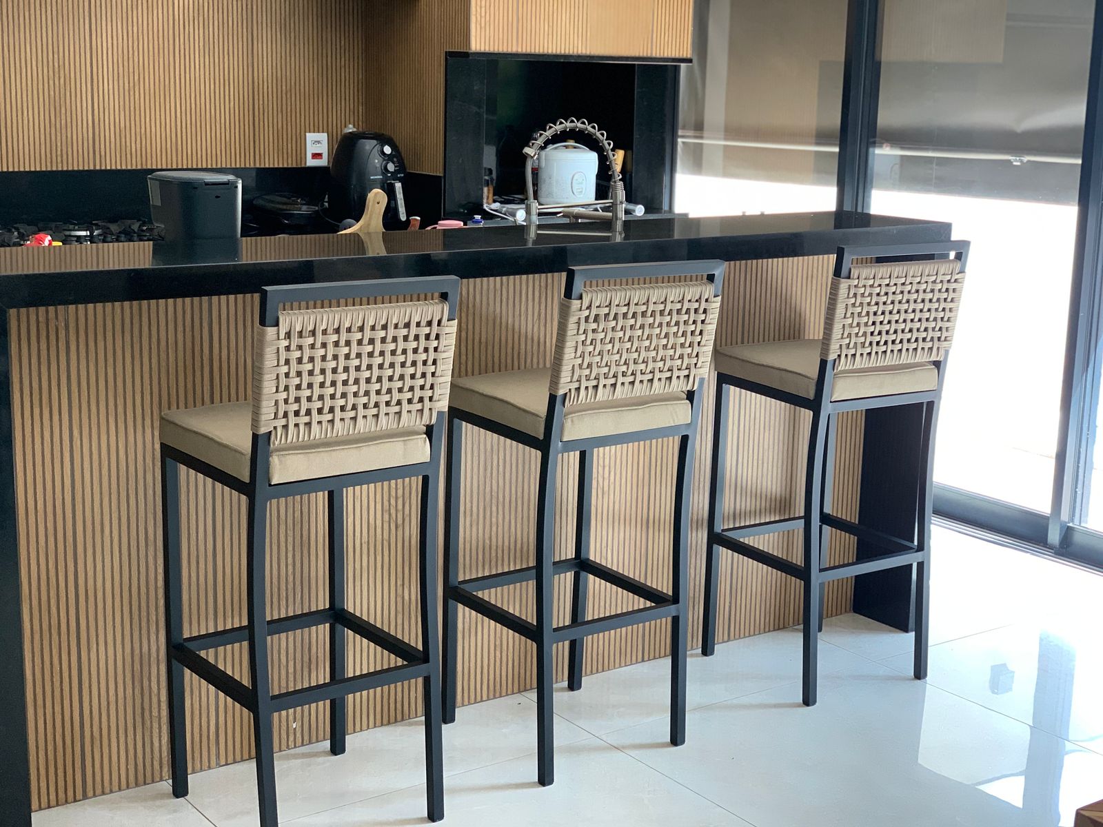 Imagem de Banqueta Rio Aluminio e Corda Náutica