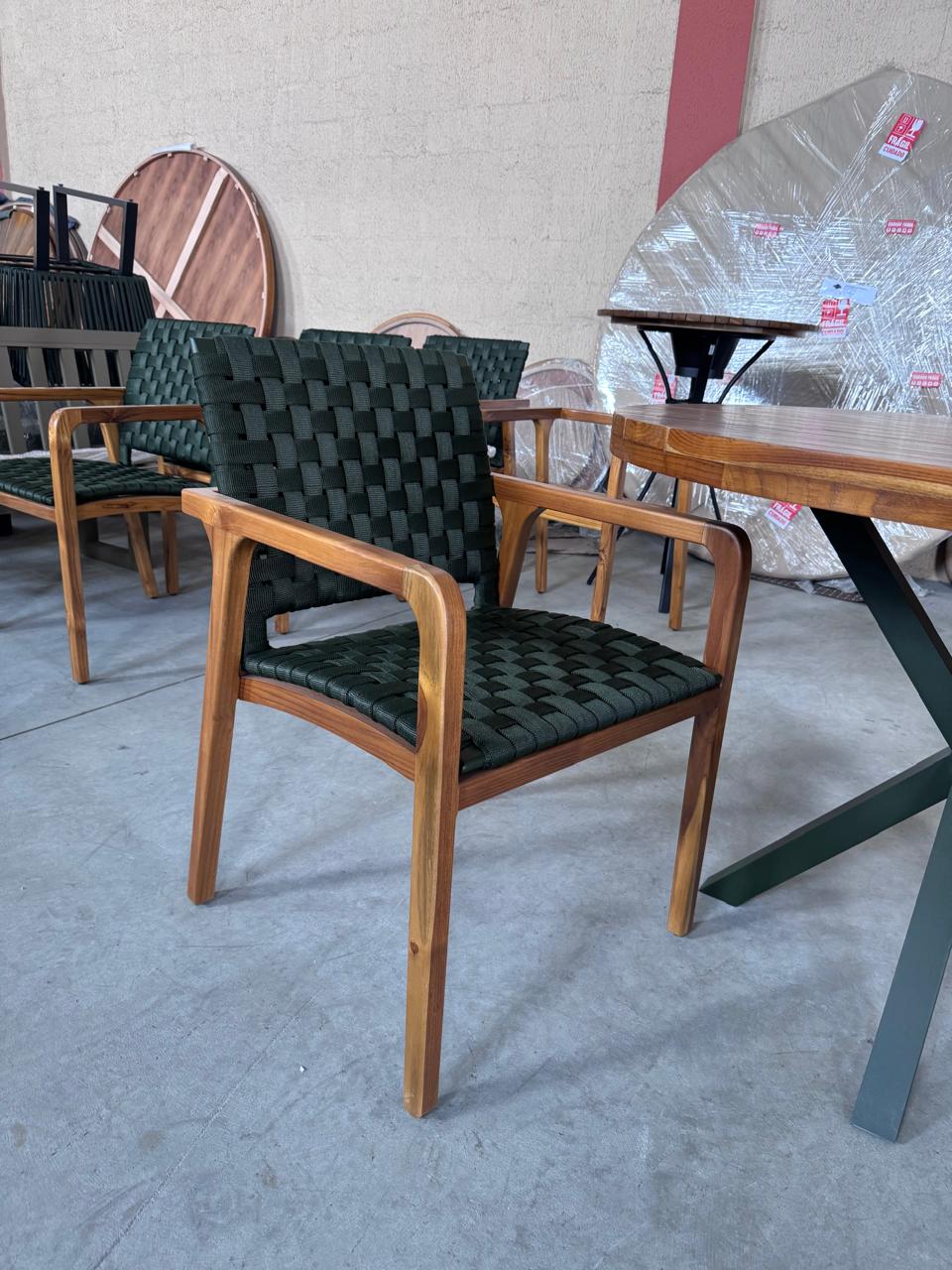 Imagem de Cadeira Capri Teca Corda Verde