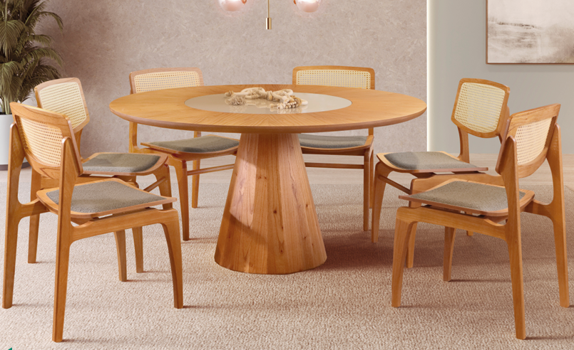 Imagem de Mesa Allure 160cm com Cadeira Pérola